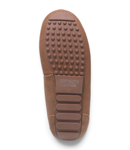 Women's Chestnut Tan Genuine Sheepskin Moccasin Winter Slippers - Aspen
