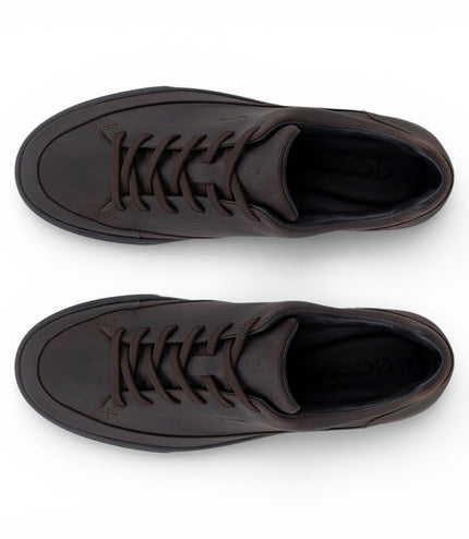 Ecco Men's Brown Leather Waterproof Trainer Sneaker Shoes - Soft 10