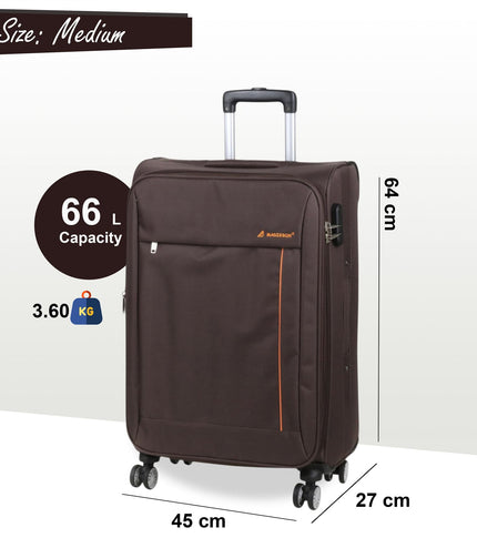 Carrollton Medium Soft Shell Suitcase in Brown