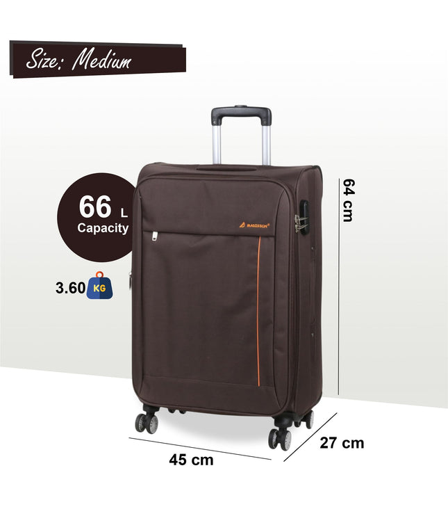 Carrollton Medium Soft Shell Suitcase in Brown