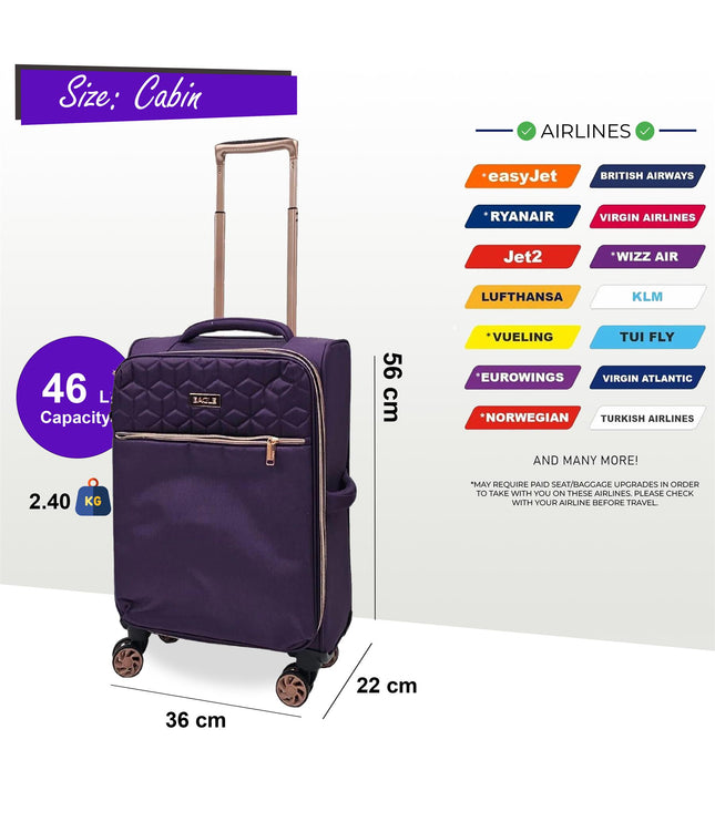 Bexley Cabin Soft Shell Suitcase in Purple