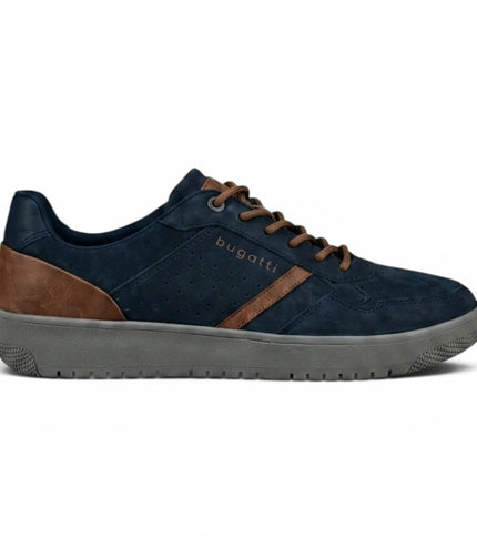 Bugatti Men's Navy Blue Leather Fashion Comfort Trainer Shoes - Llopart