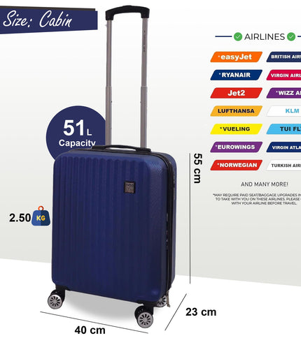 Alsager Cabin Hard Shell Suitcase in Blue