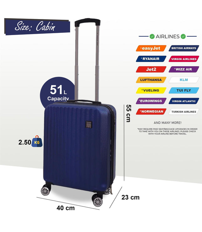 Alsager Cabin Hard Shell Suitcase in Blue