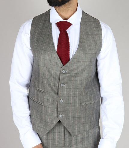 Mens IM2 Classic Plain Grey 3 Piece Suit