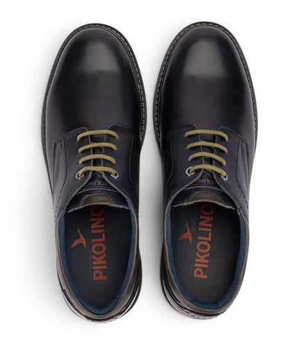 Pikolinos Men's Blue Leather Lace-Up Smart Shoes - Berna