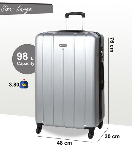 Coalville Large Hard Shell Suitcase in Silver