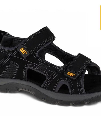 Caterpillar Men's Black Leather Giles Trekking Sandals