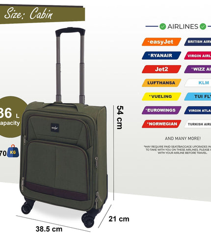 Andover Cabin Soft Shell Suitcase in Khaki