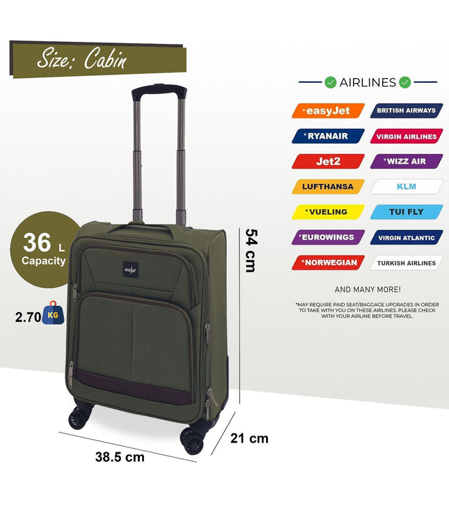 Andover Cabin Soft Shell Suitcase in Khaki