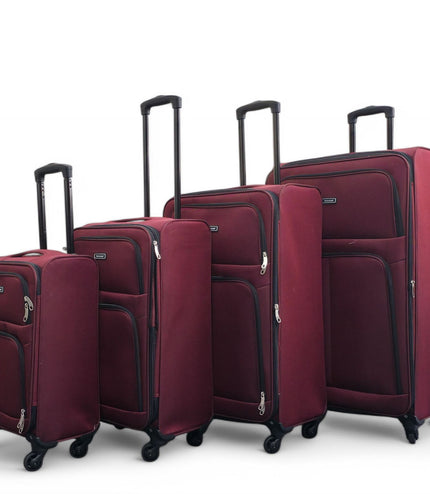 Tahara Set of 4 Soft Shell Suitcase in Wine