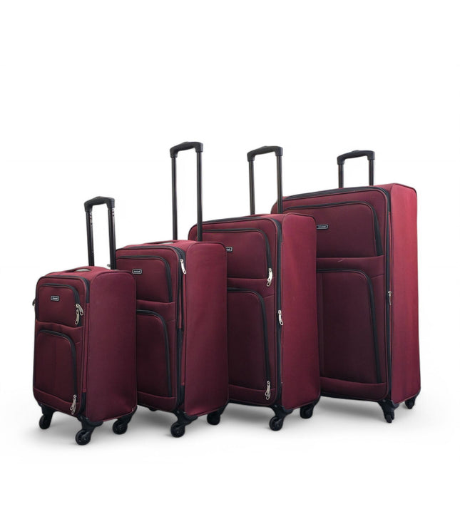 Tahara Set of 4 Soft Shell Suitcase in Wine