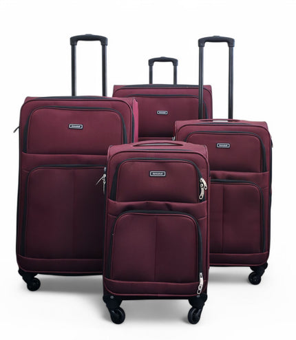 Tahara Set of 4 Soft Shell Suitcase in Wine