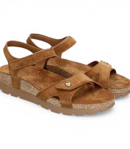 Panama Jack Women's Wedge Bark Brown Suede Leather Platform Sandals -  Sulia B26