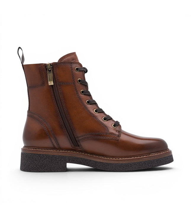 Tamaris Women's Brown Leather Lace-Up Combat Boots - 25224-47