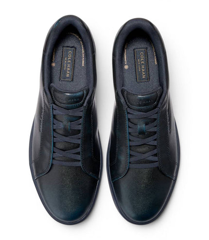 Cole Haan Men's GrandPro Luxe Mile Trainer Blue Leather Sneakers - C44436