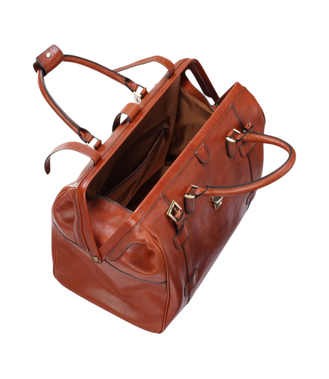 Genuine Leather Tan Duffle Holdall Vintage Travel Gym Bag - Windsor