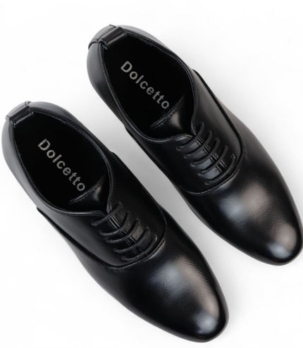 Men's Black Classic Lace Up Oxford Derby Shoes