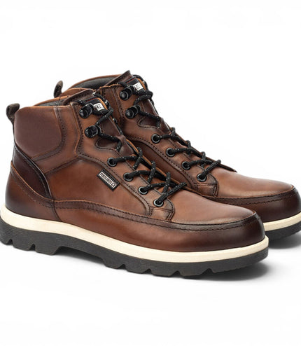 Pikolinos Men's Brown Leather Lace-Up Ankle Boots - Vigo