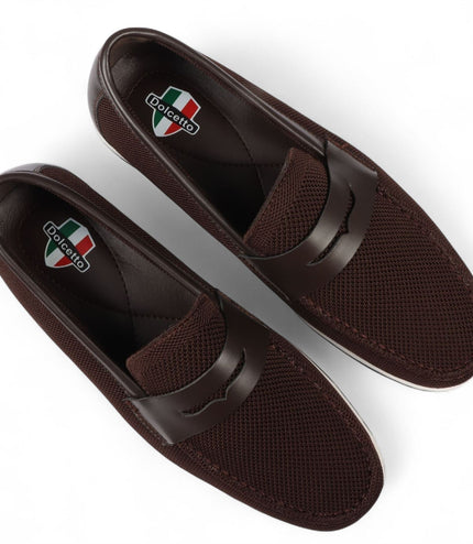 Men's Brown Breathable Loafers Lightweight Slip-On