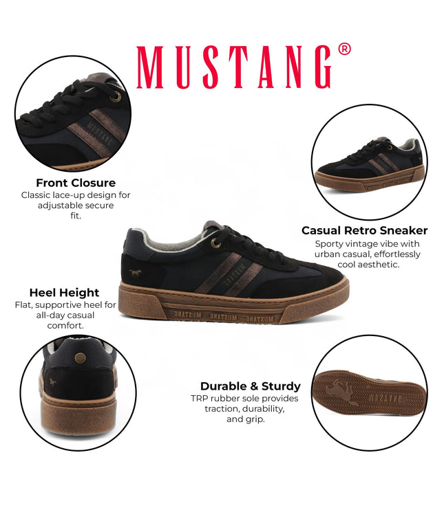 Mustang Women's Black Street Platform Sneakers Shoes