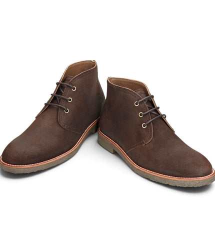 Panama Jack Men's Brown Leather Waterproof Lace-Up Desert Boots - Gael C37