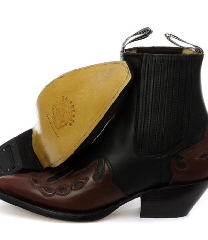 Grinders Unisex Leather Black Western Boots - Arizona Lo