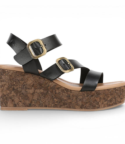 Blowfish Malibu Womens Black Wedge Strappy Espadrille Heel Sandals - Ali