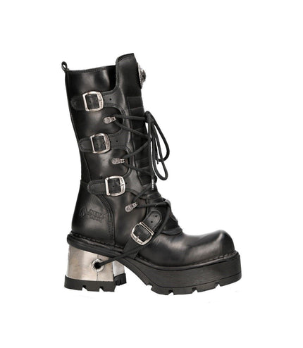 New Rock Women'S Leather Gothic Mid-Calf Boots - 373-S33