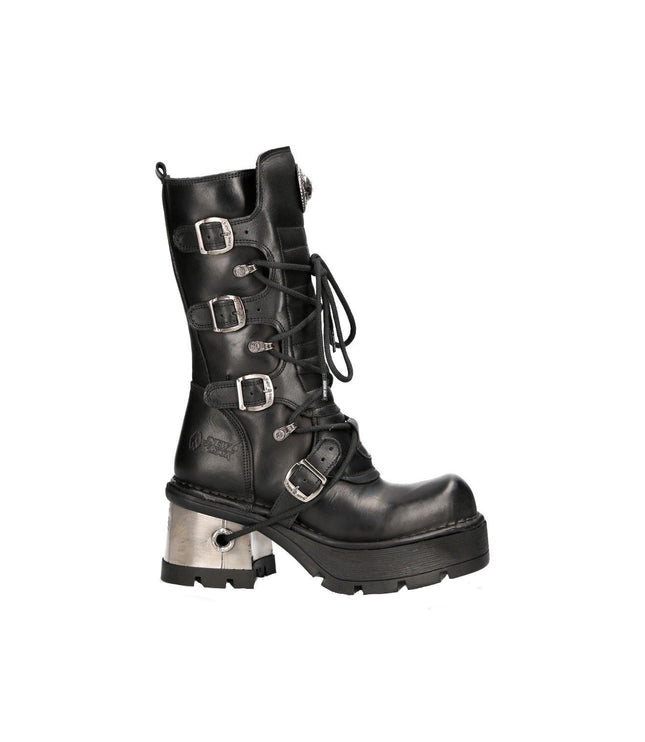 New Rock Women'S Leather Gothic Mid-Calf Boots - 373-S33