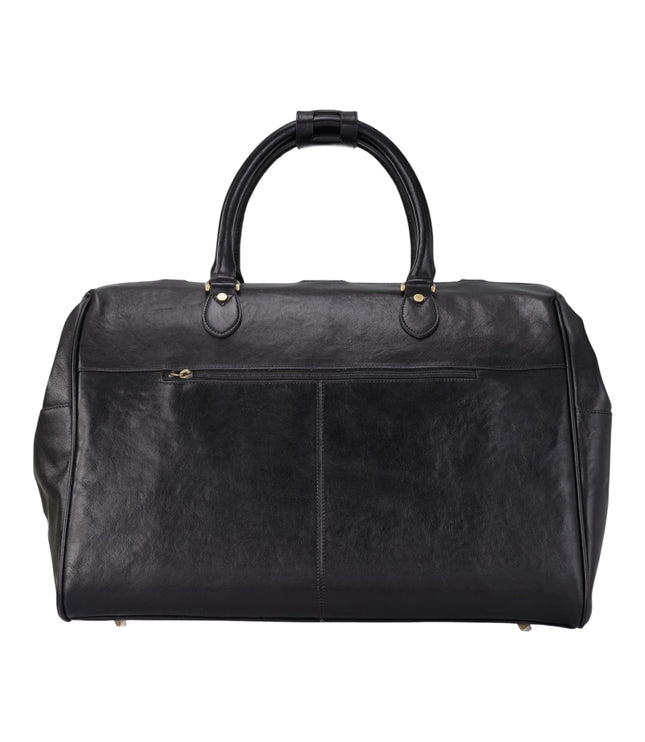Genuine Leather Black Duffle Holdall Vintage Travel Gym Bag - Windsor