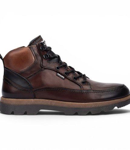 Pikolinos Men's Dark Brown Leather Lace-Up Ankle Boots - Vigo