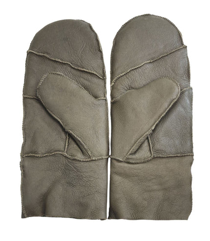 Infinity Leather Womens Green Genuine Real Sheepskin Mittens Warm Gloves