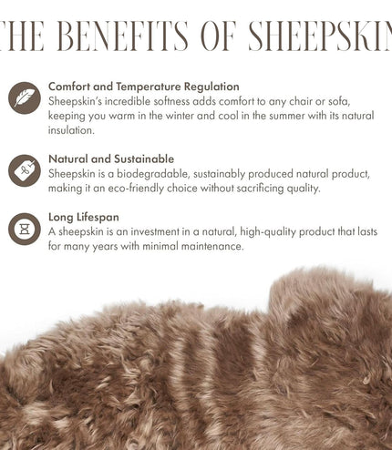 Genuine Mushroom Sheepskin Natural Silky Soft Fluffy Real Wool Rug