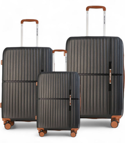 Corowa Set of 3 Hard Shell Suitcase in Black