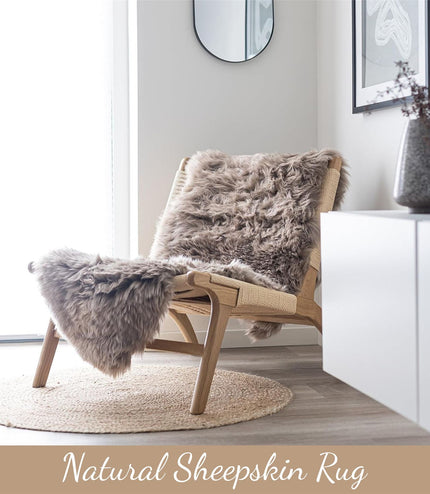 Genuine Sheepskin Mushroom Double Natural Fluffy Silky Soft Real Wool Rug