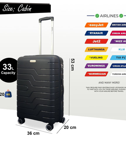Kariya Cabin Hard Shell Suitcase in Black