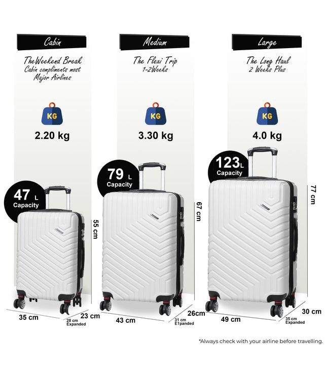 Bega Set of 3 Hard Shell Suitcase in White
