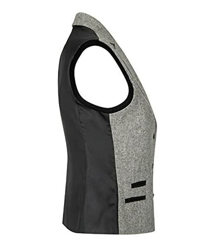 Womens Tweed 1920s Herringbone Light Grey Waistcoat
