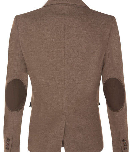 Womens Tweed 1920s Herringbone Light Brown Blazer