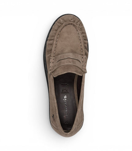 Tamaris Women's Beige Leather Loafer Casual Shoes - 24251-47