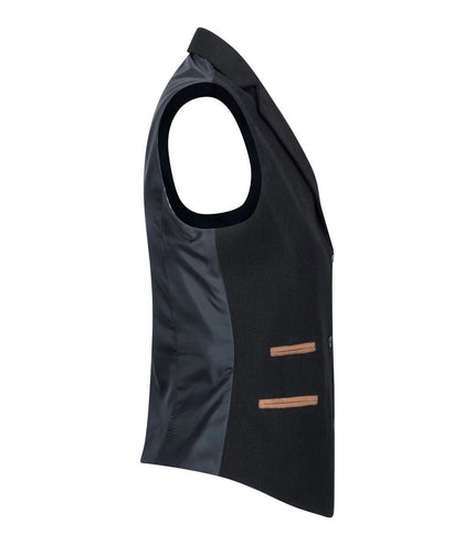 Womens 1920s Black Wool Classic Retro Vintage Waistcoat