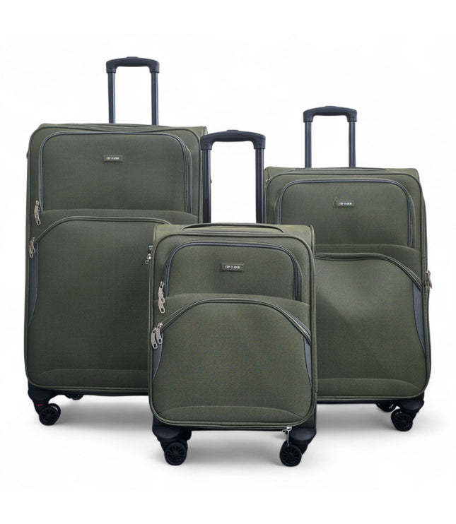 Gosford Set of 3 Soft Shell Suitcase in Green