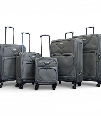 Nagoya Set of 5 Soft Shell Suitcase in Grey