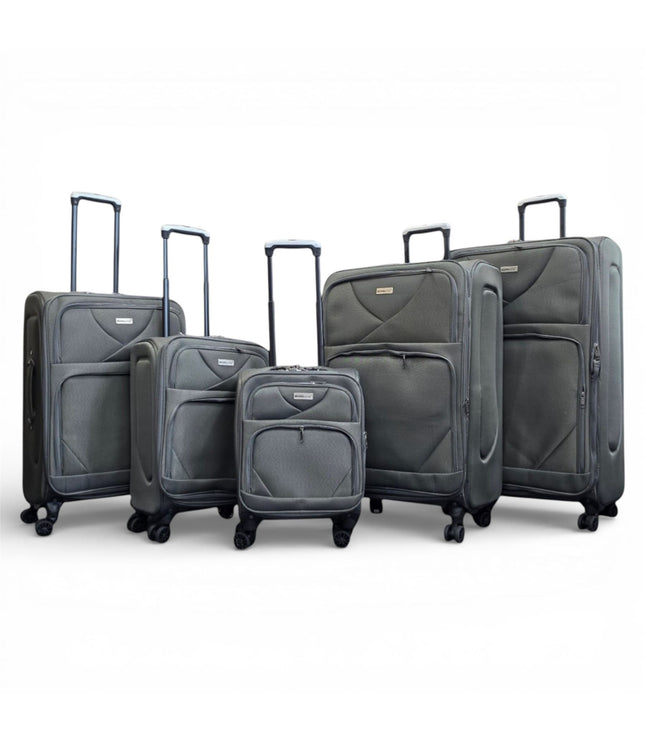Nagoya Set of 5 Soft Shell Suitcase in Grey