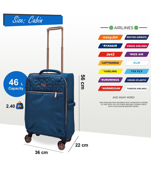 Bexley Cabin Soft Shell Suitcase in Teal