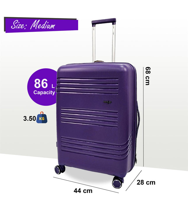 Camborne Medium Hard Shell Suitcase in Purple
