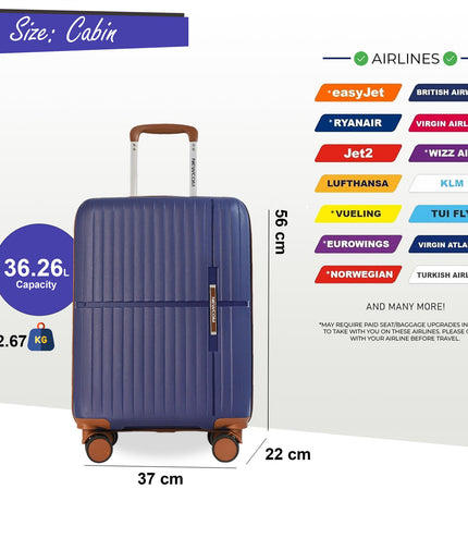 Corowa Cabin Hard Shell Suitcase in Teal Blue