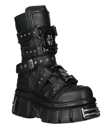 New Rock Goth Platform Leather Boots-M-MET422-S1