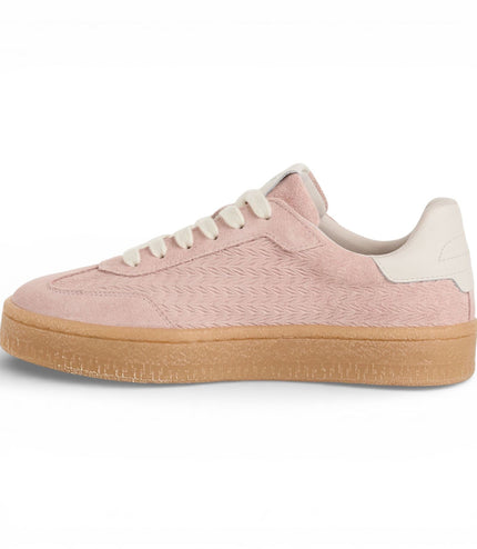 Tamaris Women's Pink Leather White Stripes Trainers Sneaker Shoes